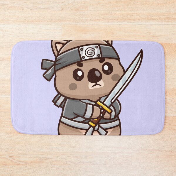 Item preview, Cute Wombat Ninja Holding Katana Sword – Cartoon Vector Icon Illustration (Animal & Holiday Theme) designed and sold by hjian8219.