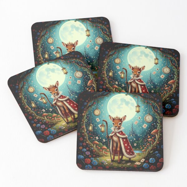 Item preview, Royal Fawn in Forest Art Print - High Detail Pop Surrealism Through the Looking-Glass Painting designed and sold by Art's Diner.