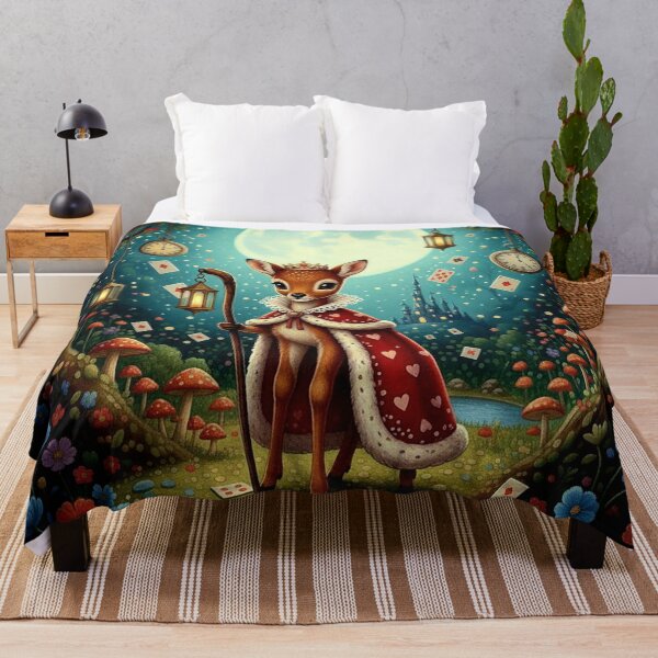 Item preview, Royal Fawn in Forest Art Print - High Detail Pop Surrealism Through the Looking-Glass Painting designed and sold by Art's Diner.