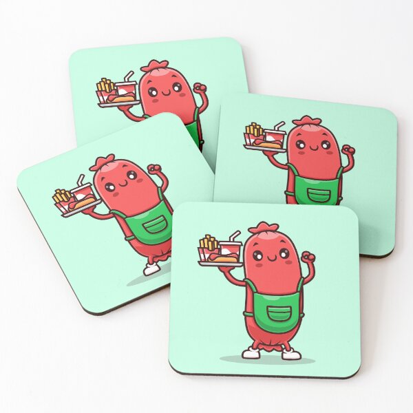 Item preview, Cute Sausage Serving Fast Food – Cartoon Vector Icon Illustration (Food & Object Theme) designed and sold by hjian8219.
