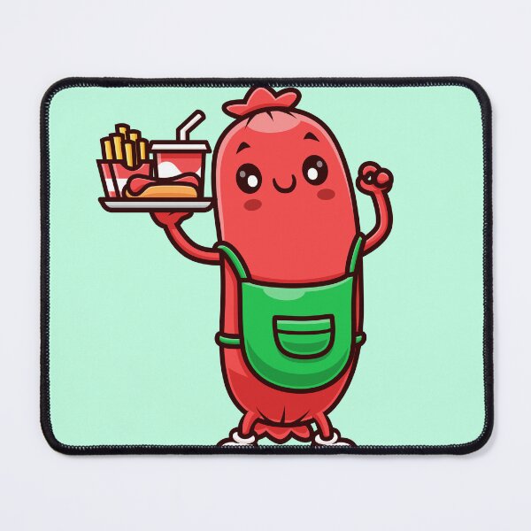 Item preview, Cute Sausage Serving Fast Food – Cartoon Vector Icon Illustration (Food & Object Theme) designed and sold by hjian8219.