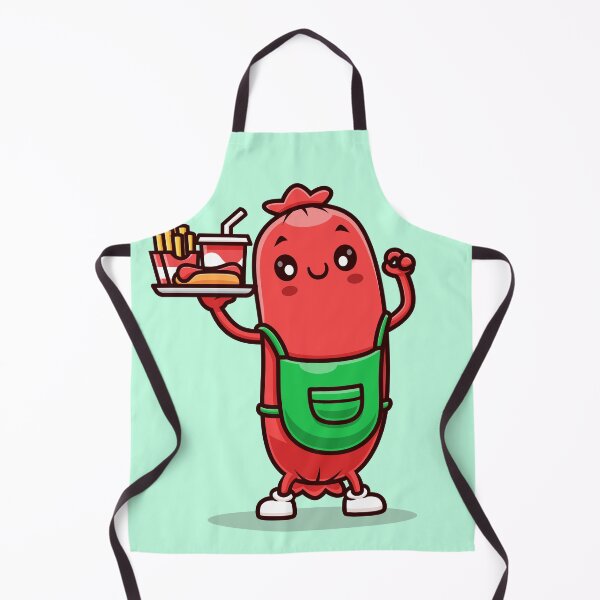 Item preview, Cute Sausage Serving Fast Food – Cartoon Vector Icon Illustration (Food & Object Theme) designed and sold by hjian8219.