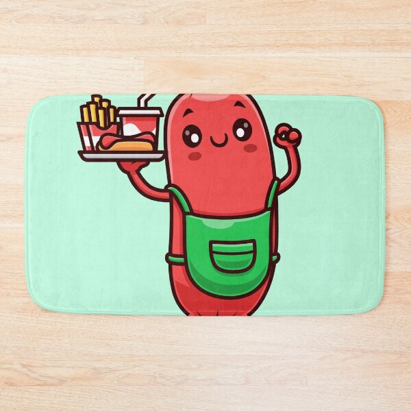 Item preview, Cute Sausage Serving Fast Food – Cartoon Vector Icon Illustration (Food & Object Theme) designed and sold by hjian8219.