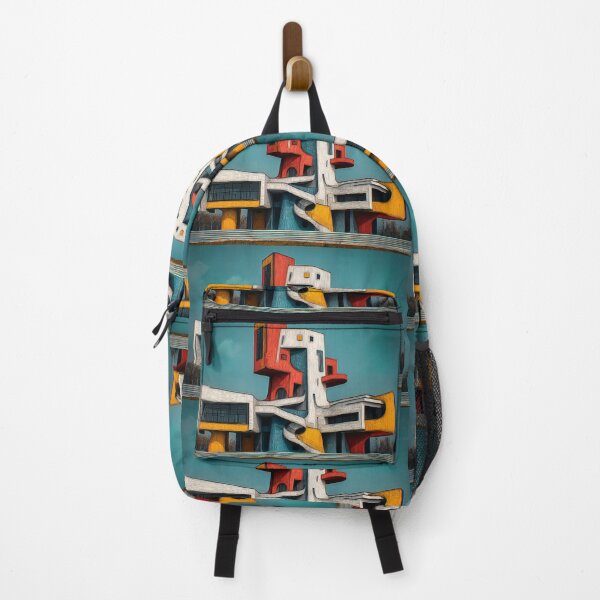 Item preview, Abstract Architectural Structure with Bold Red Yellow Blue and White Geometric Forms designed and sold by OlfactoART Studio.
