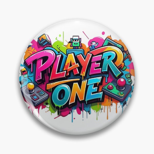 Item preview, Colorful "Player One" Graffiti Arcade Art designed and sold by newvisionart191.