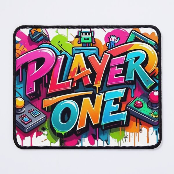 Item preview, Colorful "Player One" Graffiti Arcade Art designed and sold by newvisionart191.