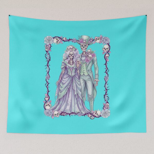 Item preview, Elegant Gothic Skeleton Couple in Love designed and sold by JoysByTanja.