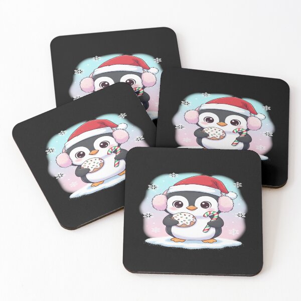 Item preview, Chibi penguin wearing earmuffs and Santa hat designed and sold by KLSproduct.