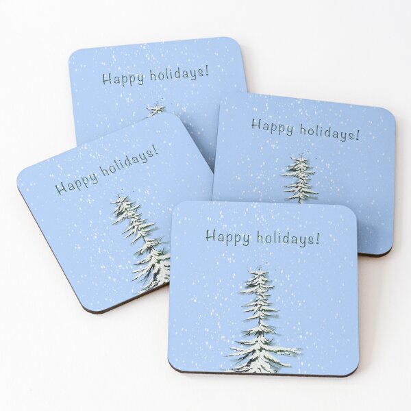 Item preview, Snowy Pine Tree - Happy Holidays Minimalist Design designed and sold by MirelaBadea.