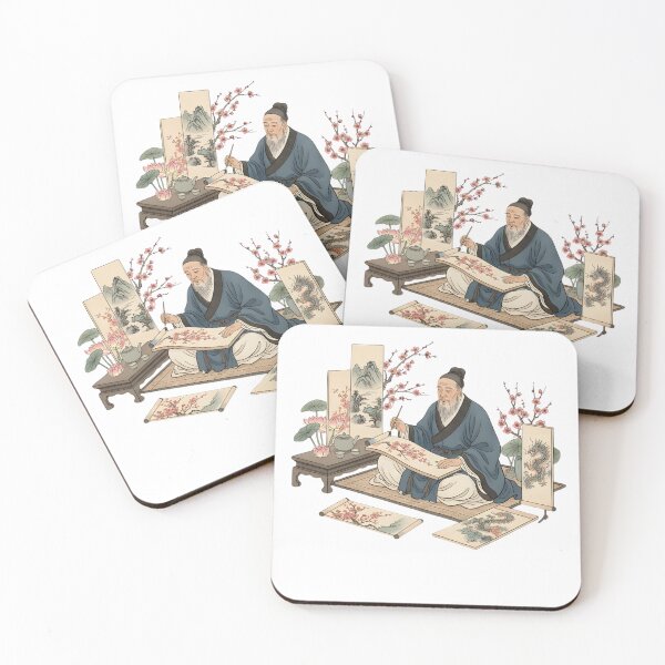 Item preview, Timeless Zen Master Artist: Traditional Asian Brush Painting & Tea Ceremony Aesthetic designed and sold by VibranPalette.