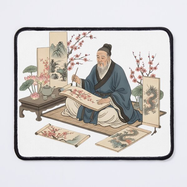 Item preview, Timeless Zen Master Artist: Traditional Asian Brush Painting & Tea Ceremony Aesthetic designed and sold by VibranPalette.