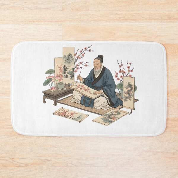 Item preview, Timeless Zen Master Artist: Traditional Asian Brush Painting & Tea Ceremony Aesthetic designed and sold by VibranPalette.