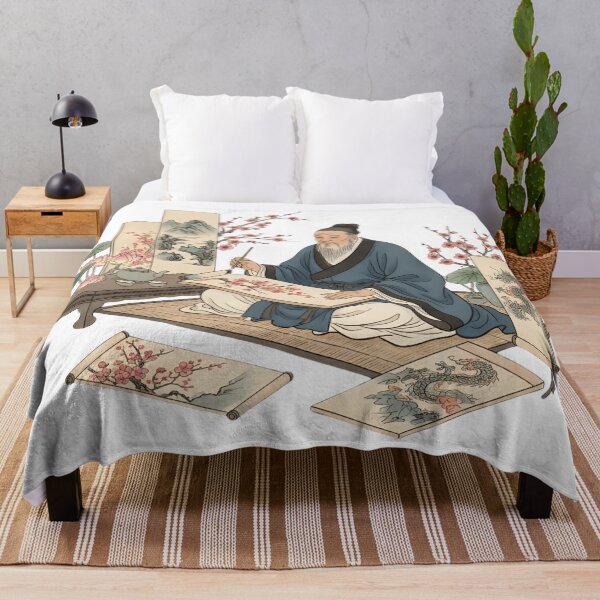 Item preview, Timeless Zen Master Artist: Traditional Asian Brush Painting & Tea Ceremony Aesthetic designed and sold by VibranPalette.
