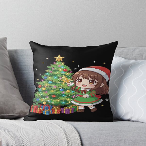 Item preview, Chibi anime girl decorating a Christmas tree designed and sold by KLSproduct.