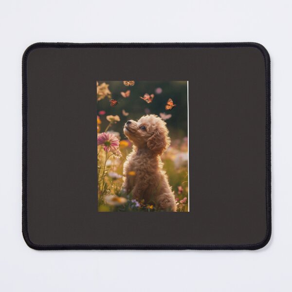 Item preview, Dreamy Puppy in a Flower Field with Butterfly designed and sold by bykamilka.