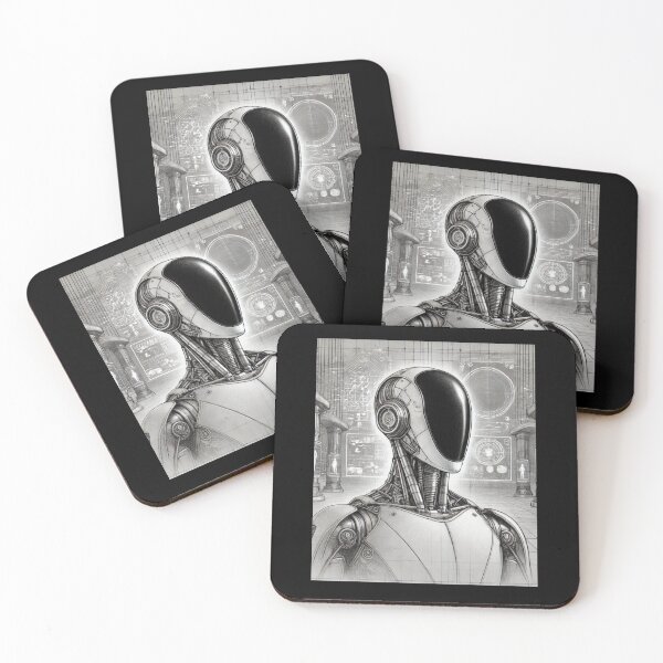 Item preview, humanoid robot art designed and sold by TEEJAMBOREE.