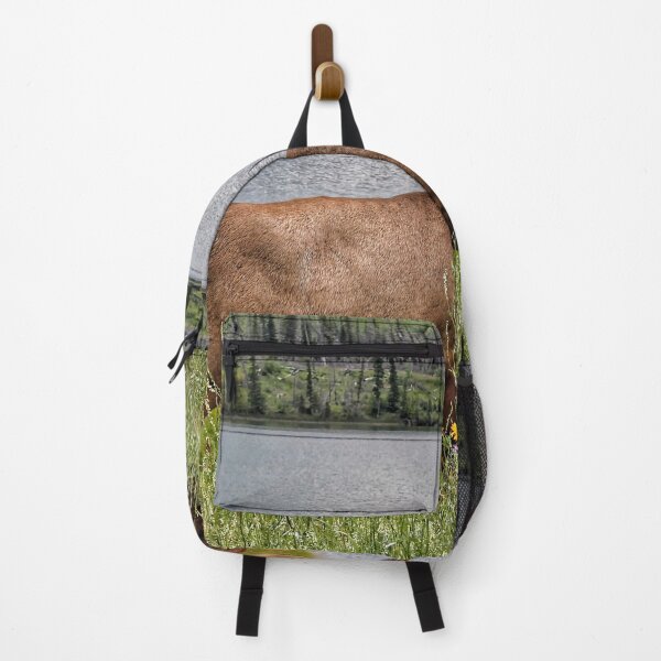 Item preview, Bull Elk Grazing by a Mountain Lake designed and sold by Fourpointstudio.