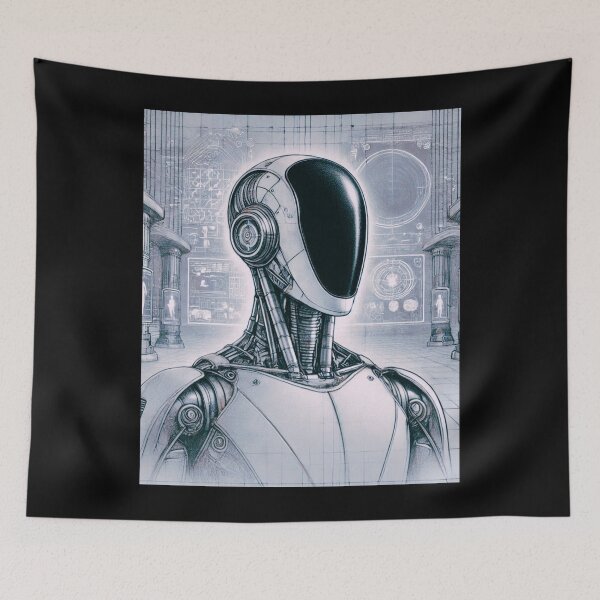 Item preview, humanoid robot art designed and sold by TEEJAMBOREE.