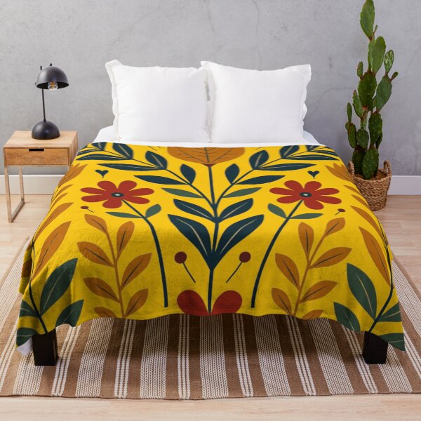 Item preview, Decorative Folk Art Flower Pattern – Rustic Botanical Design designed and sold by TroyTheTerrific.
