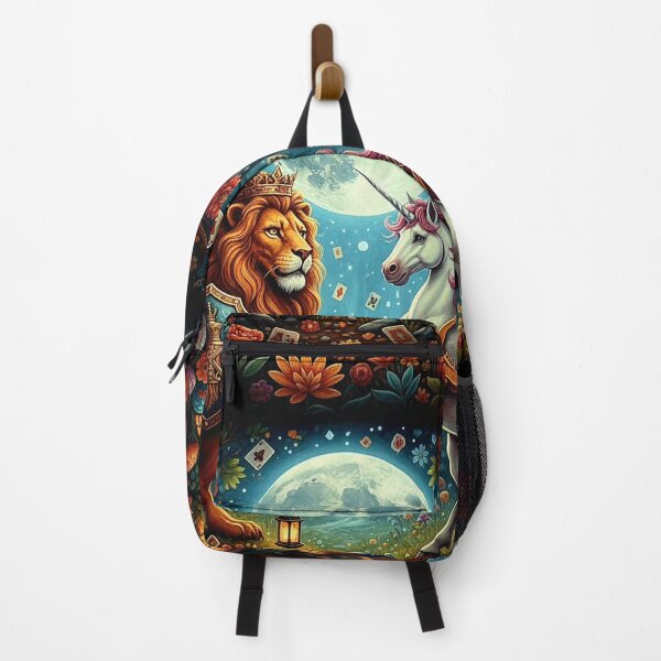 Item preview, Lion and Unicorn Battle Royal Art Print - High Detail Pop Surrealism Through the Looking-Glass Painting designed and sold by Art's Diner.