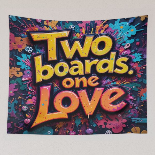 Item preview, Two Boards, One Love - Winter sports in graffiti style designed and sold by Hot4Shirt.