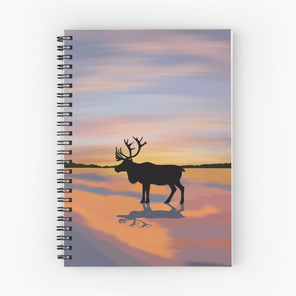 Item preview, Reindeer Silhouette Sunset Tundra  designed and sold by JLDxArt.