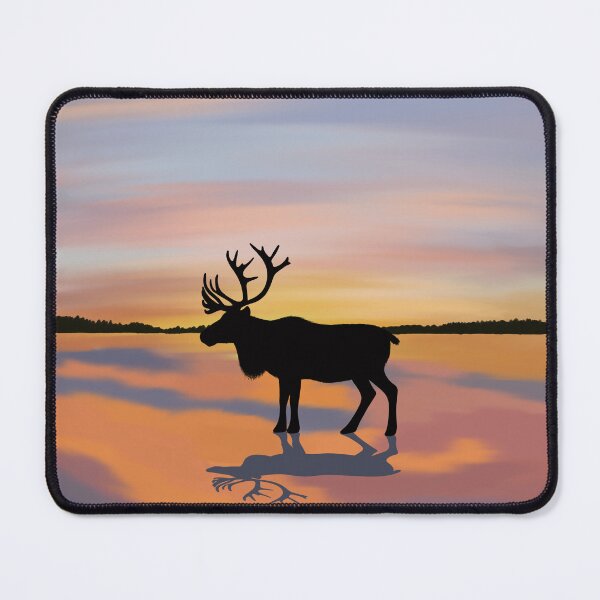 Item preview, Reindeer Silhouette Sunset Tundra  designed and sold by JLDxArt.