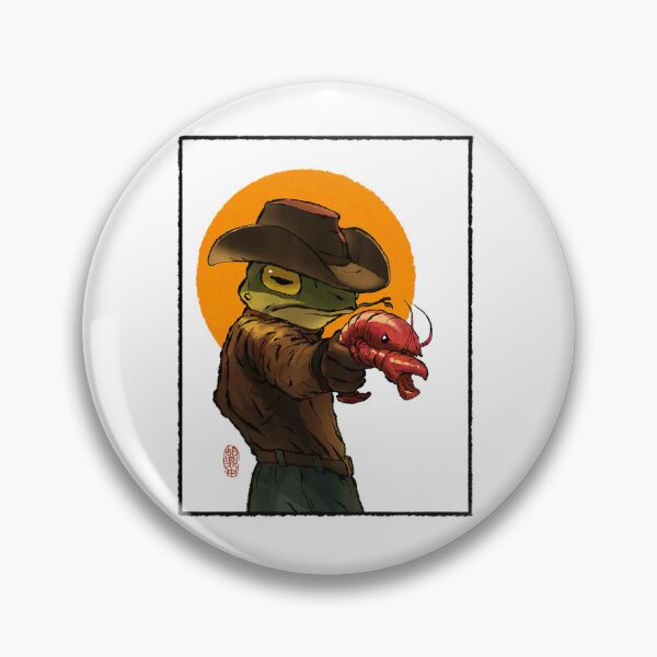Item preview, Gunslinger Cowboy Western Frog With Pistol Shrimp Crawdad Artwork Drawing With Frame designed and sold by IsaGomes12.