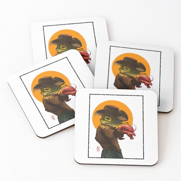 Item preview, Gunslinger Cowboy Western Frog With Pistol Shrimp Crawdad Artwork Drawing With Frame designed and sold by IsaGomes12.