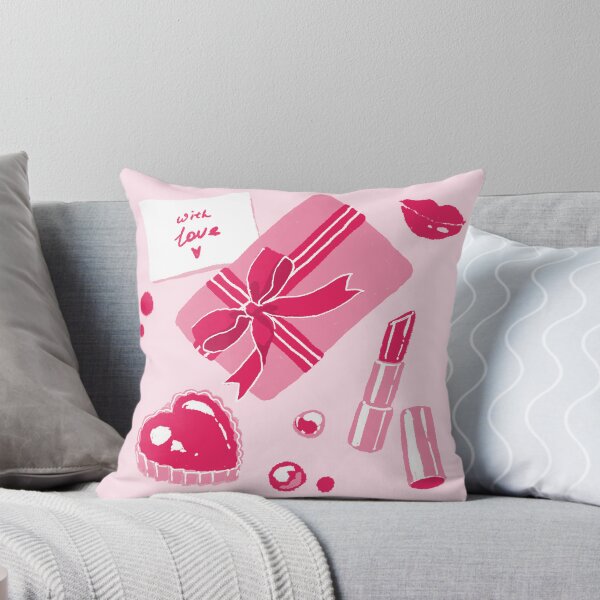 Aperçu de l'œuvre Motif girly avec des nœuds, des biscuits en forme de cœur et des bisous. créée et vendue par MinimalAnGo.
