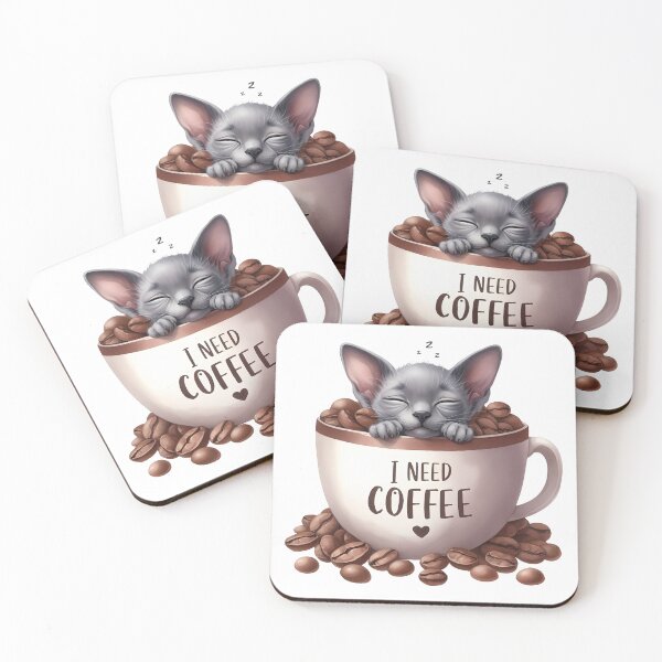 Item preview, Cat & Coffee Sticker Bundle – Cute Cozy Cats for Coffee Lovers designed and sold by Lulunza.