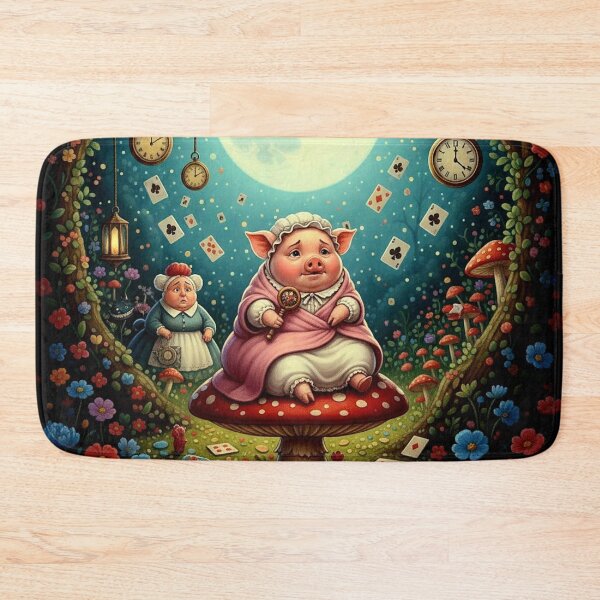 Item preview, Pig Baby and Duchess Wonderland Art Print - High Detail Pop Surrealism Alice in Wonderland Painting designed and sold by Art's Diner.