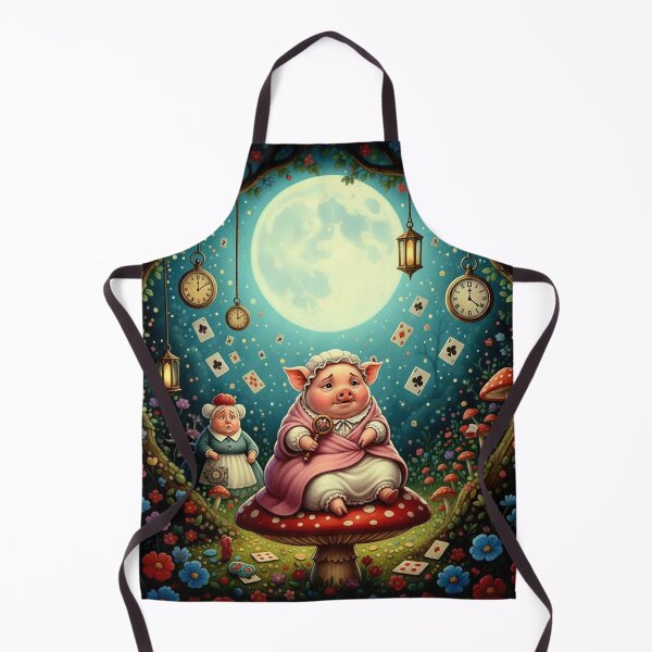Item preview, Pig Baby and Duchess Wonderland Art Print - High Detail Pop Surrealism Alice in Wonderland Painting designed and sold by Art's Diner.