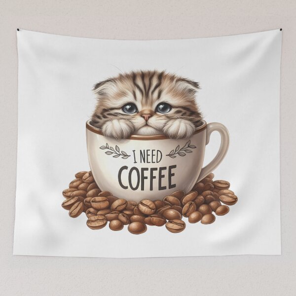 Item preview, Minimal Cute Cat Coffee Stickers – Cozy Café Style Cat Bundle designed and sold by Lulunza.