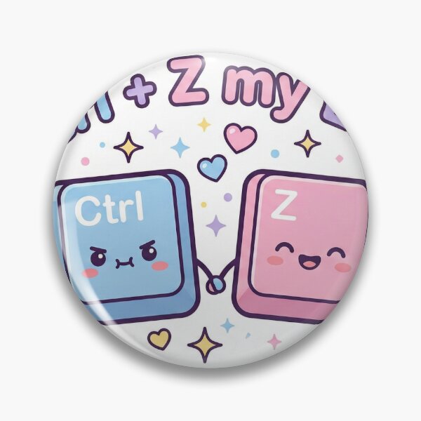 Item preview, Kawaii Ctrl + Z My Life - Cute Undo Button Keyboard Sticker designed and sold by Joizma.