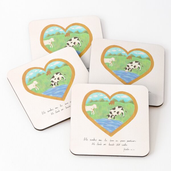 Item preview, Psalm 23:2 Peaceful Pasture Heart Illustration – Cows by Still Waters designed and sold by Adorebybeccaw.