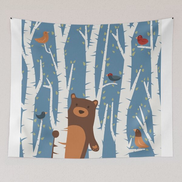 Item preview, Bear in Birches designed and sold by Claire Lordon.