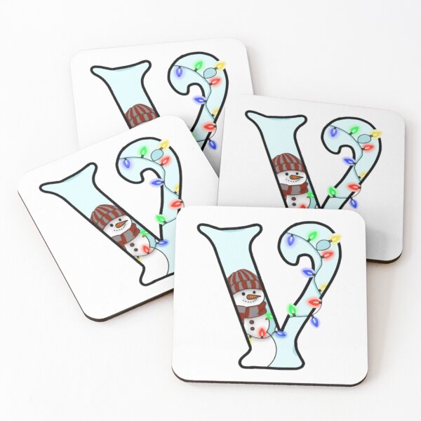 Item preview, Holiday themed letter V designed and sold by Artistkhg.