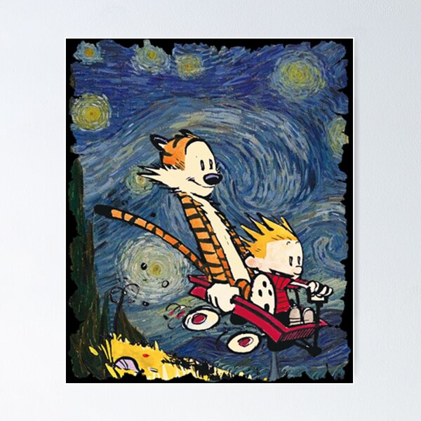 Item preview, Calvin and Hobbes Graphic Stary Night  designed and sold by Denisse Ellis.