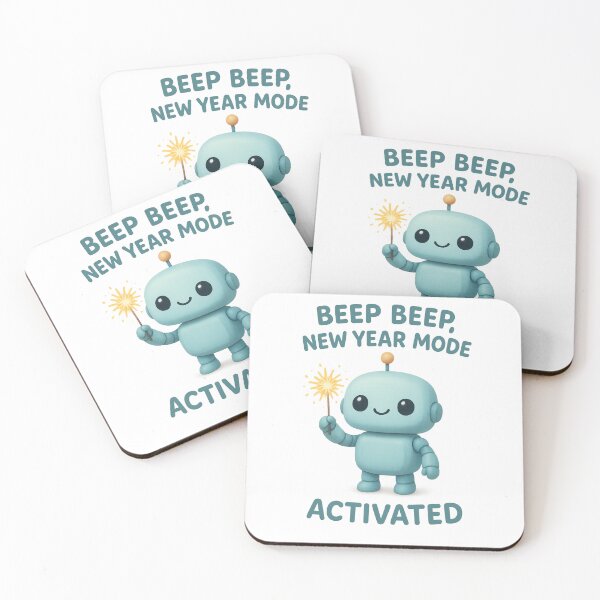 Item preview, Cute Robot with Sparkler - Beep Beep, New Year Mode: Activated | New Year Celebration designed and sold by Moons Studio.