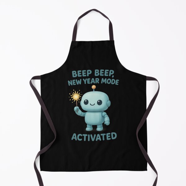Item preview, Cute Robot with Sparkler - Beep Beep, New Year Mode: Activated | New Year Celebration designed and sold by Moons Studio.