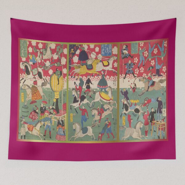 Item preview, Vintage, Japanese art Puzzle, Woodblock, Circus by Hiroshige Utagawa, designed and sold by VintageJapan for Japanese woodblock, Ukiyoe, Retro art and more.
