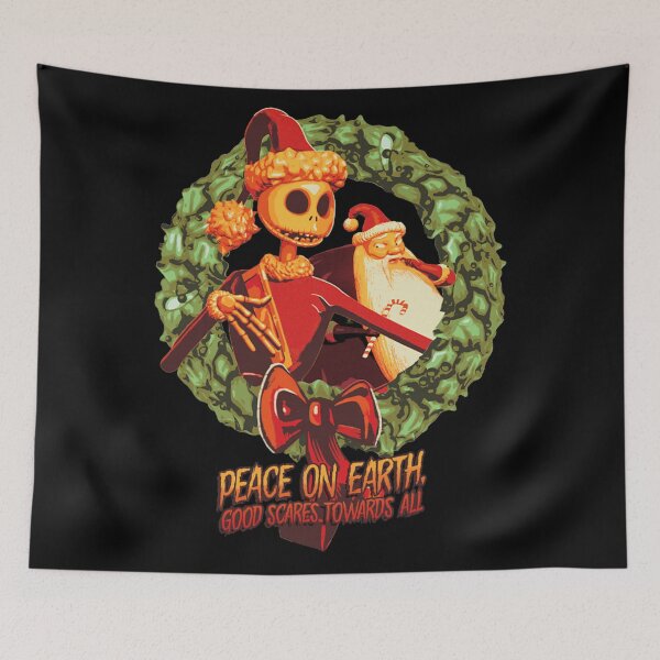 Item preview, The Nightmare Before Christmas Jack And Santa Wreath designed and sold by JeanSeth.
