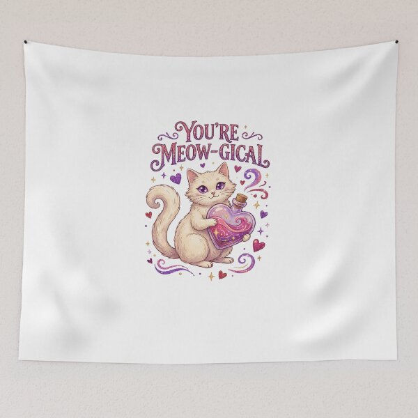 Item preview, You're Meow-gical Cute Magical Cat Valentine's  designed and sold by Quillway.