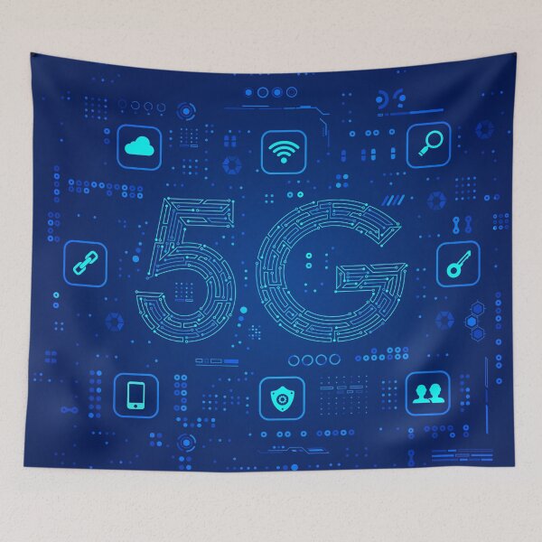 Item preview, communication technology, graphic of 5G combined with electronic pattern designed and sold by NiamLab.