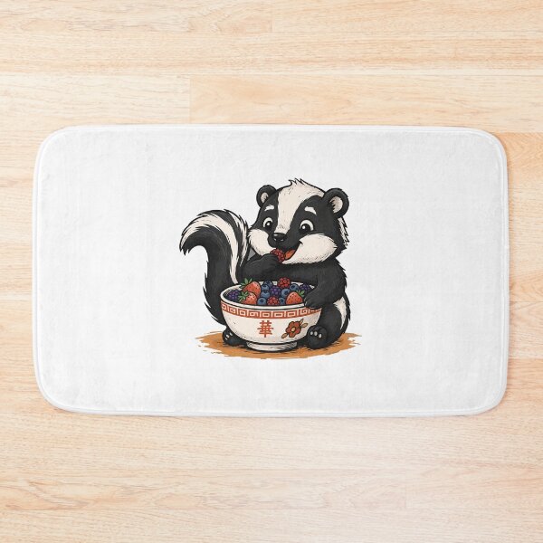 Item preview, Skunk Eating Berries, For Animal Lovers designed and sold by FemmeForge.