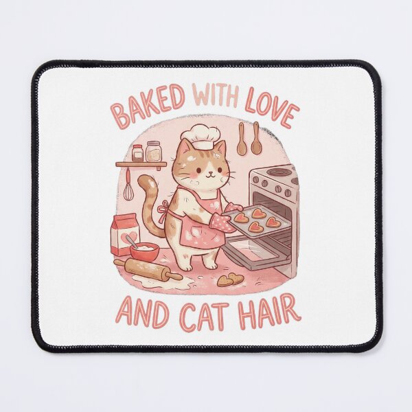 Item preview, Baked with Love and Cat Hair Funny Valentine's  designed and sold by Quillway.
