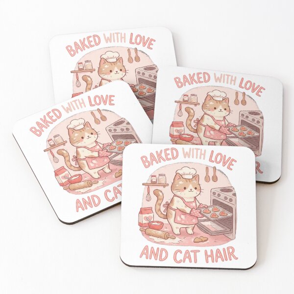 Item preview, Baked with Love and Cat Hair Funny Valentine's  designed and sold by Quillway.
