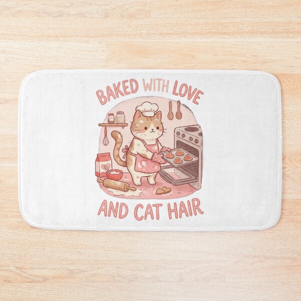 Item preview, Baked with Love and Cat Hair Funny Valentine's  designed and sold by Quillway.