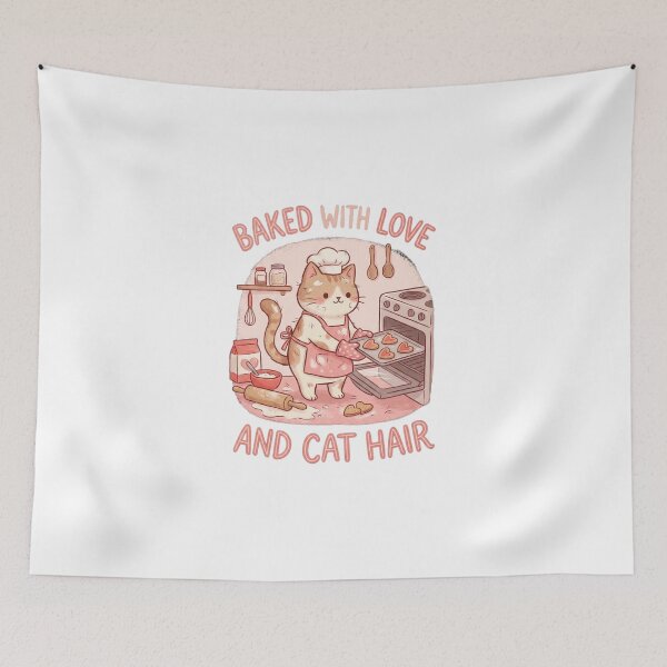 Item preview, Baked with Love and Cat Hair Funny Valentine's  designed and sold by Quillway.